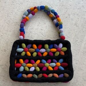 Handmade Floral Wool Felted Handbag